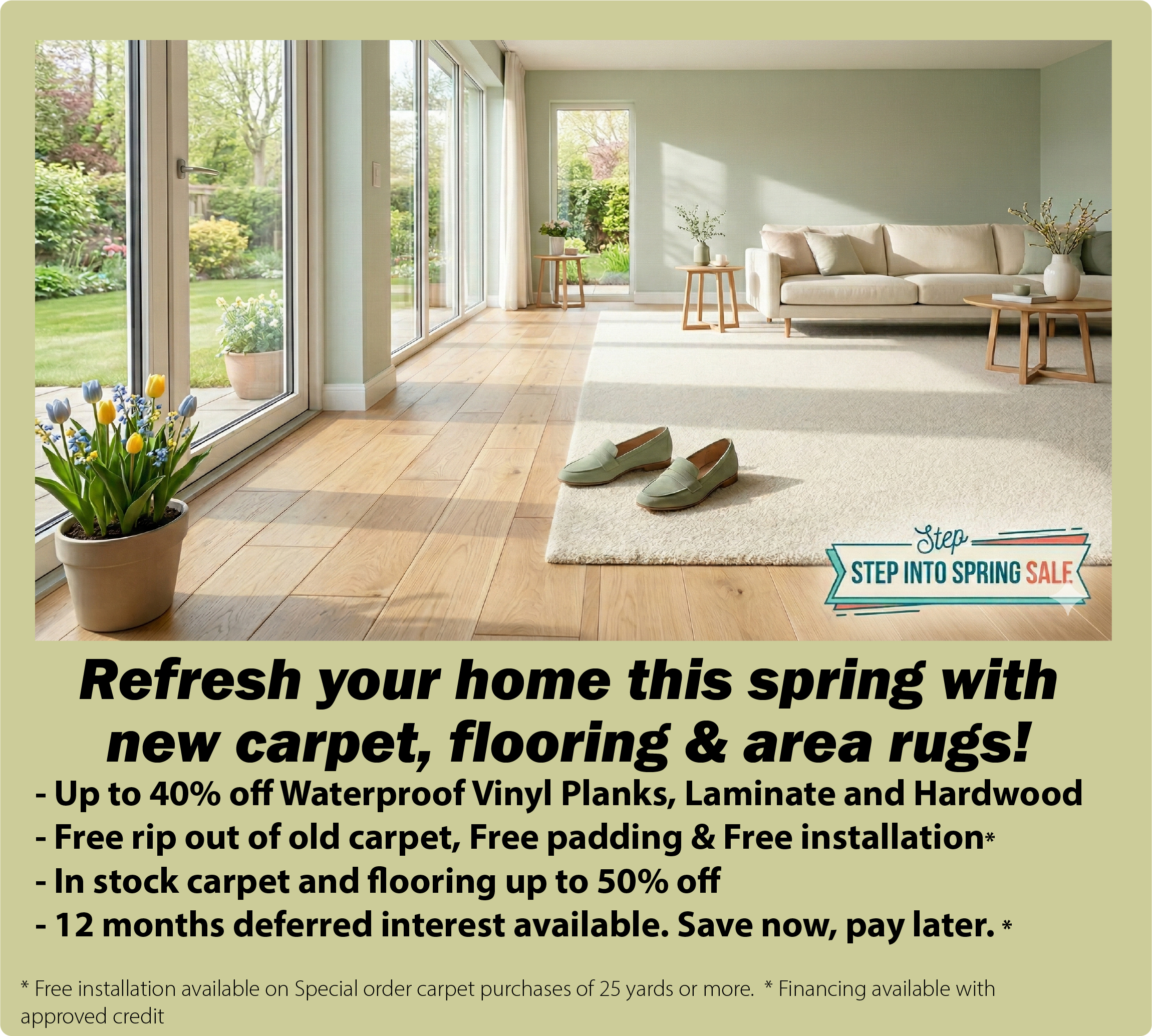 spring flooring sale, spring carpet sale